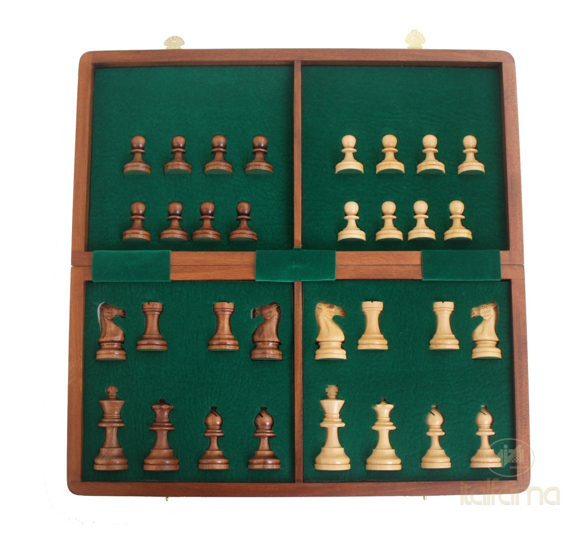 Set Scacchi AMEROUS In Legno Magnetico 15″ – Scacchiera Pieghevole – 2 Regine Extra Incluse - Foto 2