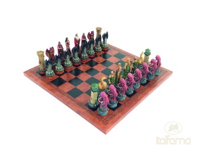 Italian Arabesque Metal Staunton Chess Set by Italfama