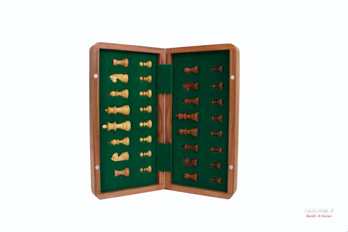 6°misura) "QUALITA' PREMIUM" SET SCACCHI MAGNETICO IN LEGNO PIEGHEVOLE