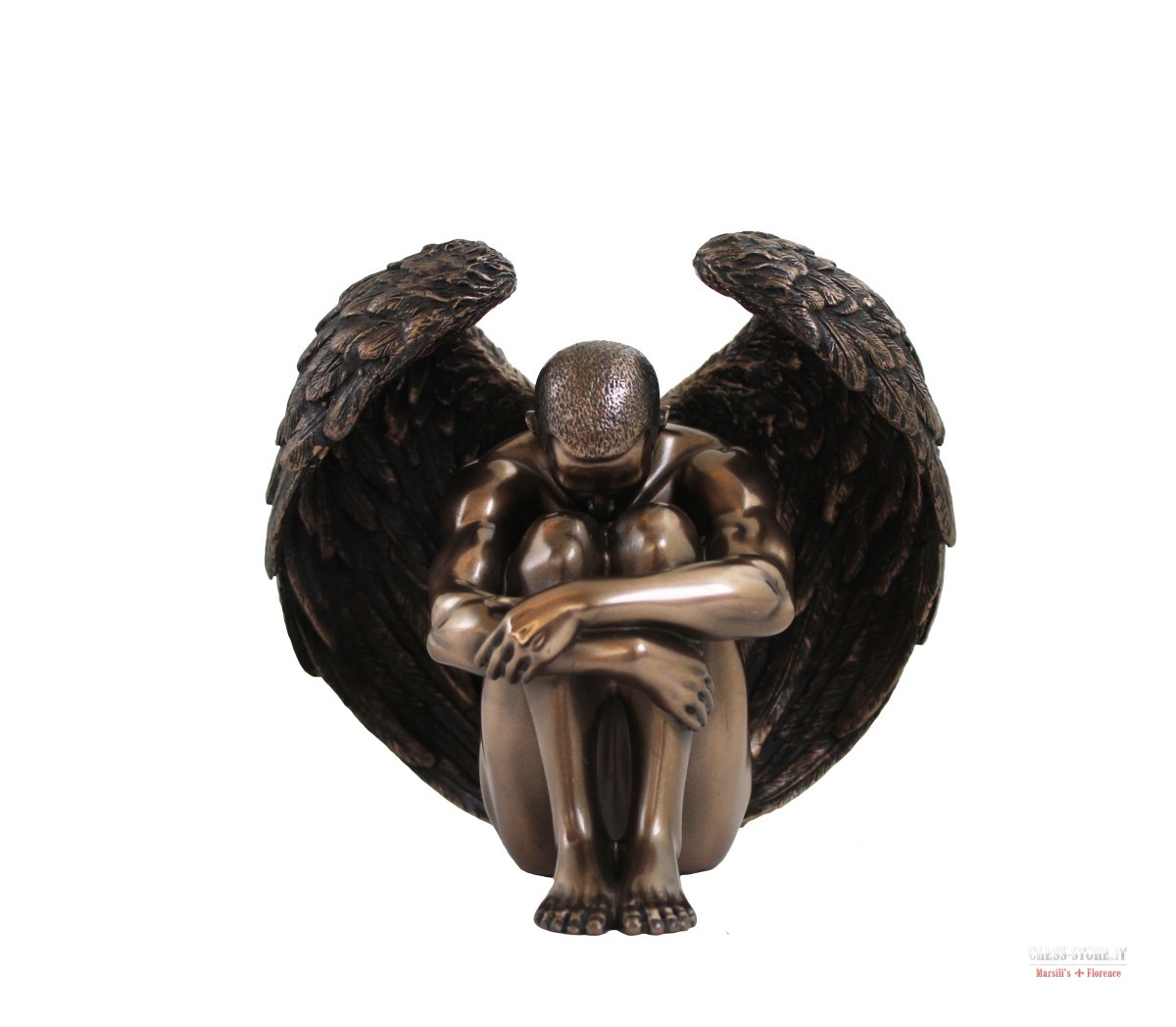 Statue WINGED NUDE MAN IN RECOLLECTION online sale Italian WINGED NUDE ...