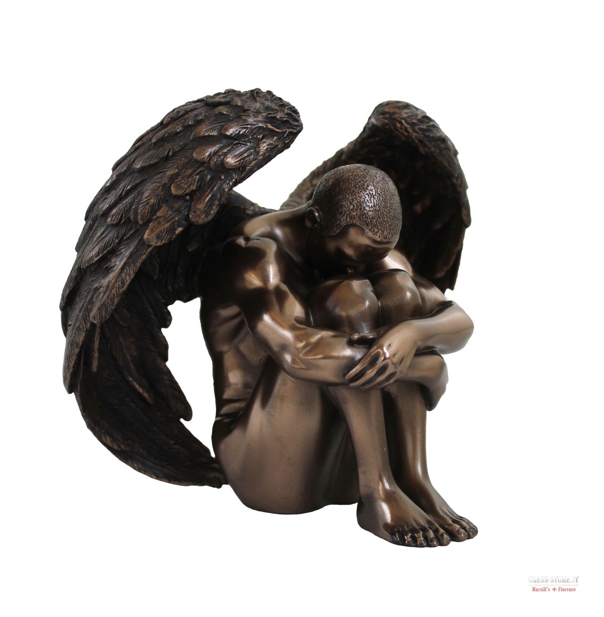 Statue WINGED NUDE MAN IN RECOLLECTION online sale Italian WINGED NUDE ...