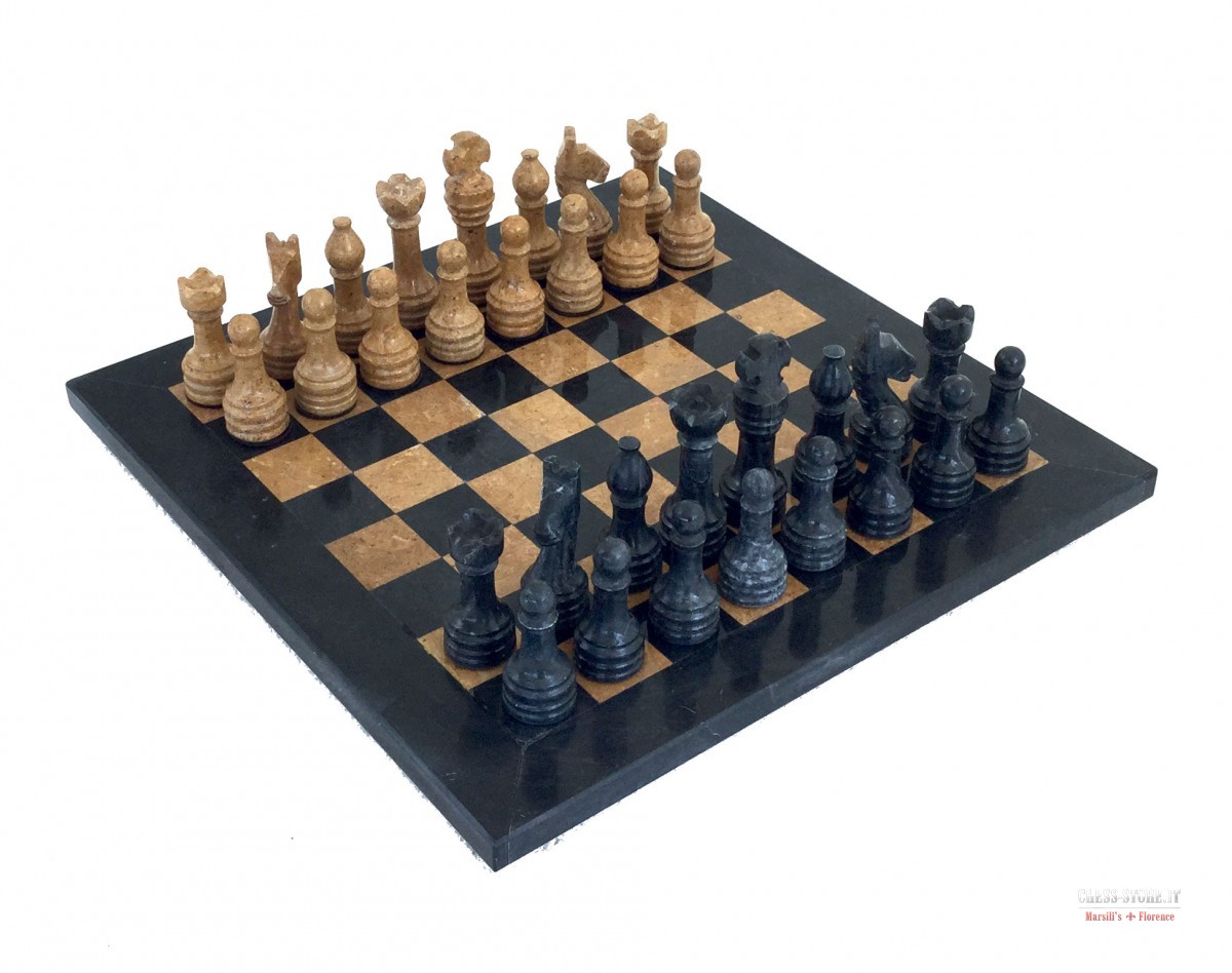 Set Di Scacchi In Marmo Radicaln Con Scatola Portaoggetti, 15 Pollici Bianco E Nero Fatto A Mano 1 Scacchiera Con 32 Pezzi Degli Scacchi Gio~p113878481