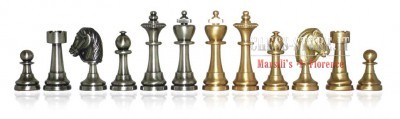 Brass chess set