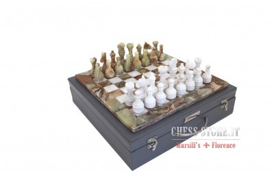 Radicaln Set Scacchi In Marmo 15 Pollici Con 32 Pezzi Lucidati A Mano E Scatola Portaoggetti - Gioco Da Tavolo Elegante Per Adulti