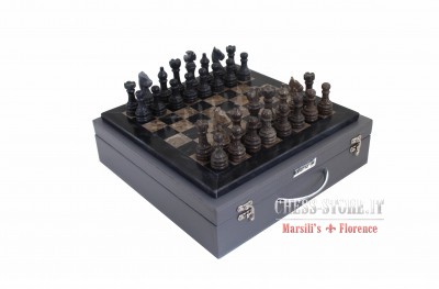 Scacchi BROWN AND BLACK MARBLE CHESS SET