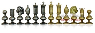 Brass chess set