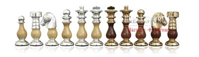 CHESS PIECES MADE IN GOLD-SILVER PLATED SOLID BRASS AND WOOD online